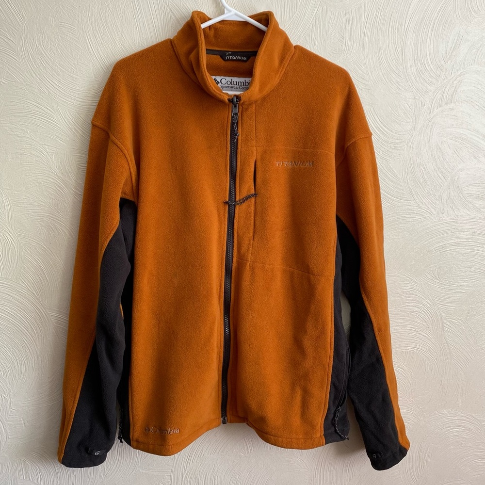 COLUMBIA Orange Fleece Jacket Titanium